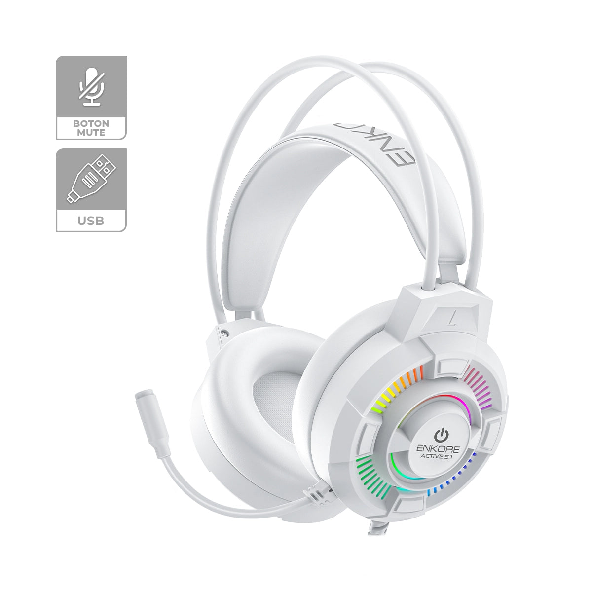 Auricular Gamer Rainbow LED 5.1 Active EKHG 1004U