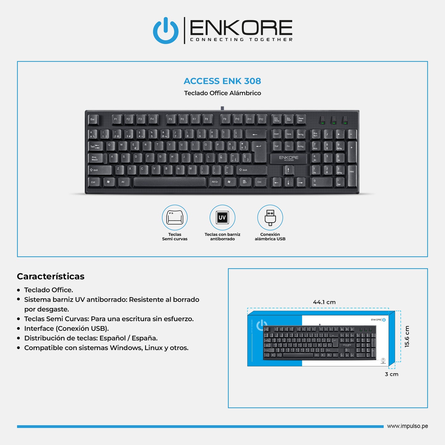 Teclado Oficina Alámbrico Access ENK 308