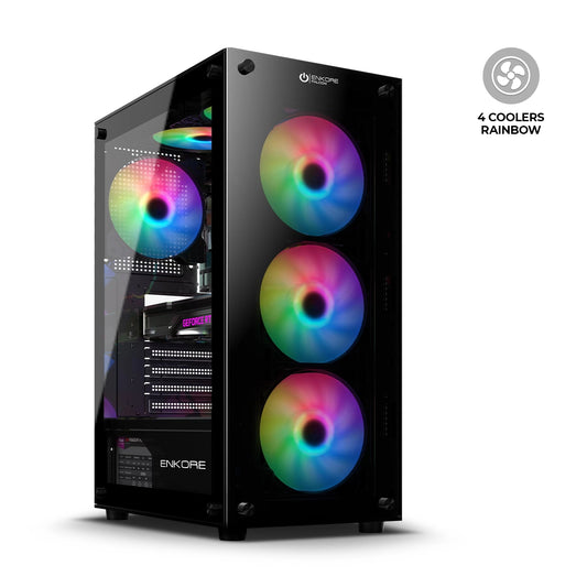 Gabinete Gamer ATX 4 Coolers Rainbow Falcon ENC 5000