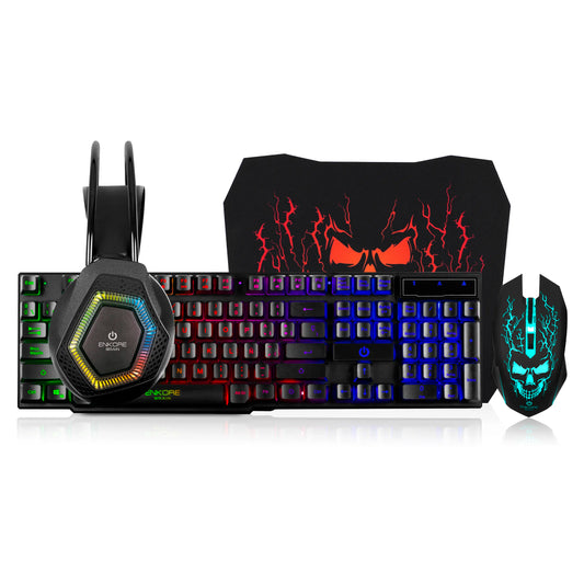 Kit Gamer 4 en 1 Teclado+Auricular+Mouse+Pad Brain4 ENT G1005-4