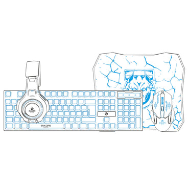 Kit Gamer 4 en 1 Teclado+Auricular+Mouse+Pad Bravio ENT G1000-4
