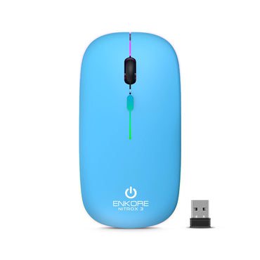 Mouse Oficina 3 Modos: BT/Inalámbrico/Recargable 1200DPI Nitrox 3 ENK M205-3m