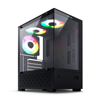 Gabinete Gamer MATX 5 Coolers ARGB Avenger ENK C3006