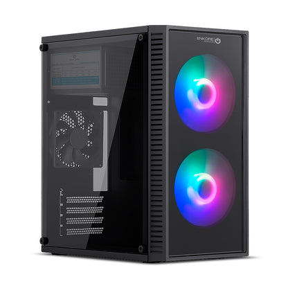 Gabinete Gamer MATX con Fuente de Poder 250W 2 Coolers ARGB Ducale ENC 3004