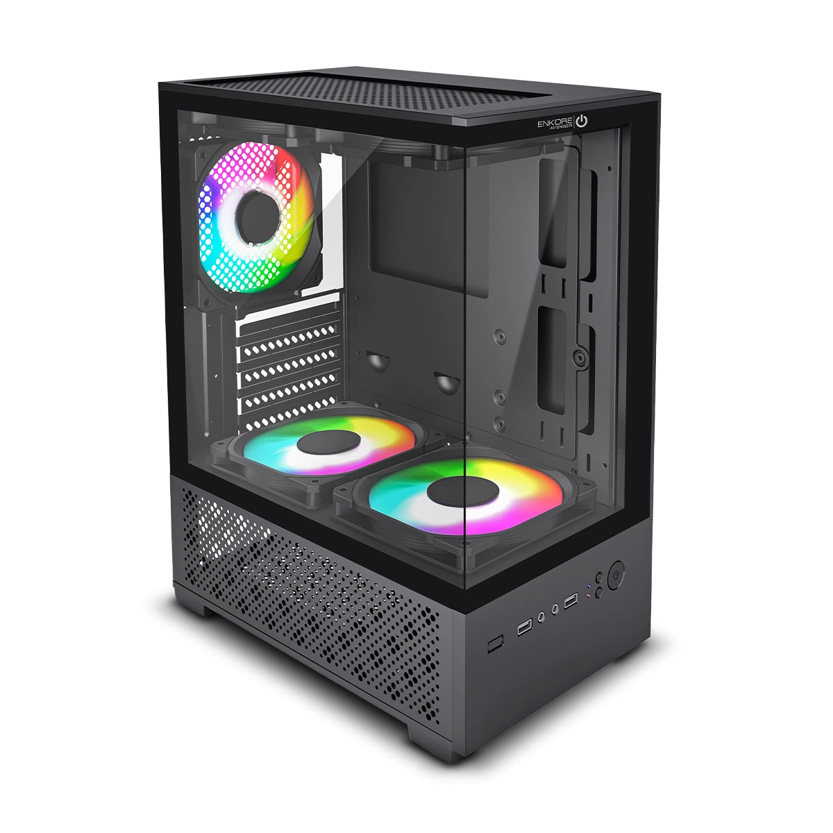 Gabinete Gamer MATX 5 Coolers ARGB Avenger ENK C3006