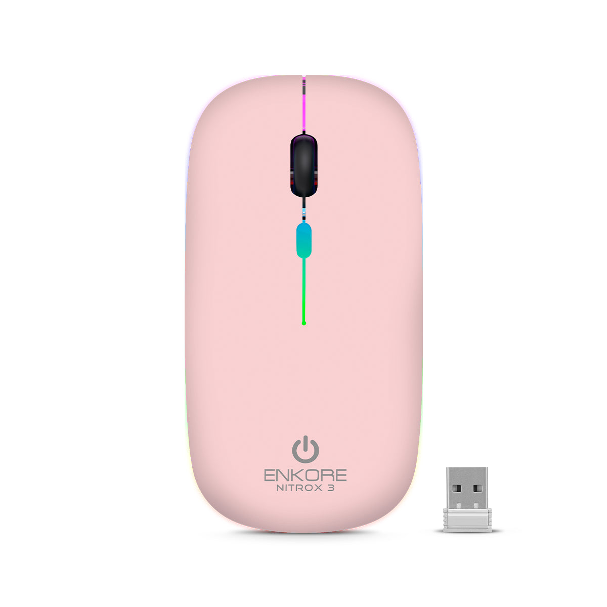 Mouse Oficina 3 Modos: BT/Inalámbrico/Recargable 1200DPI Nitrox 3 ENK M205-3m