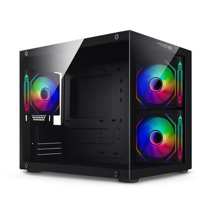 Gabinete Gamer MATX 3 Coolers ARGB Tzuntori ENC 3034