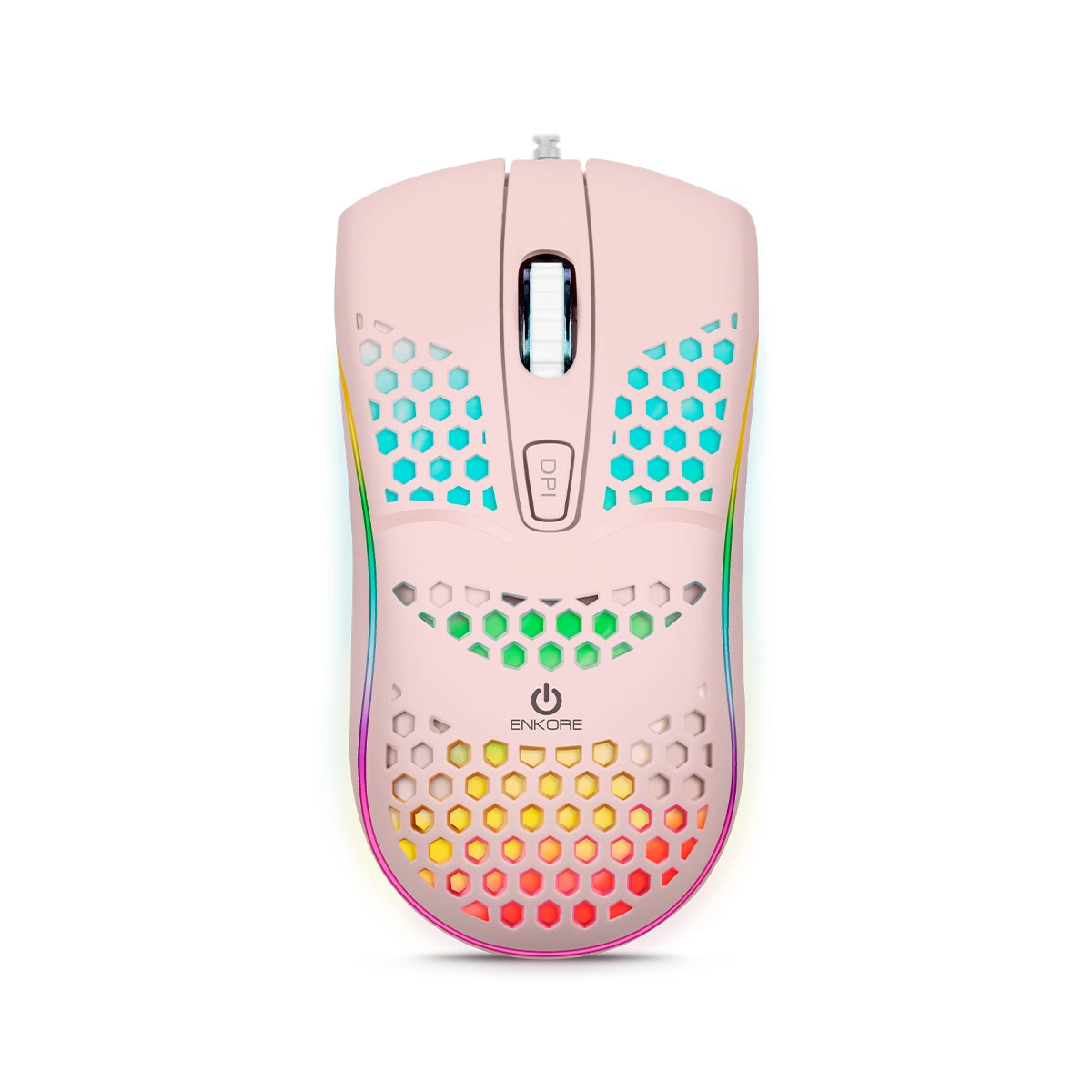 Mouse Gamer LED 4B 1600DPI Blanco Ingravide EKM 118W