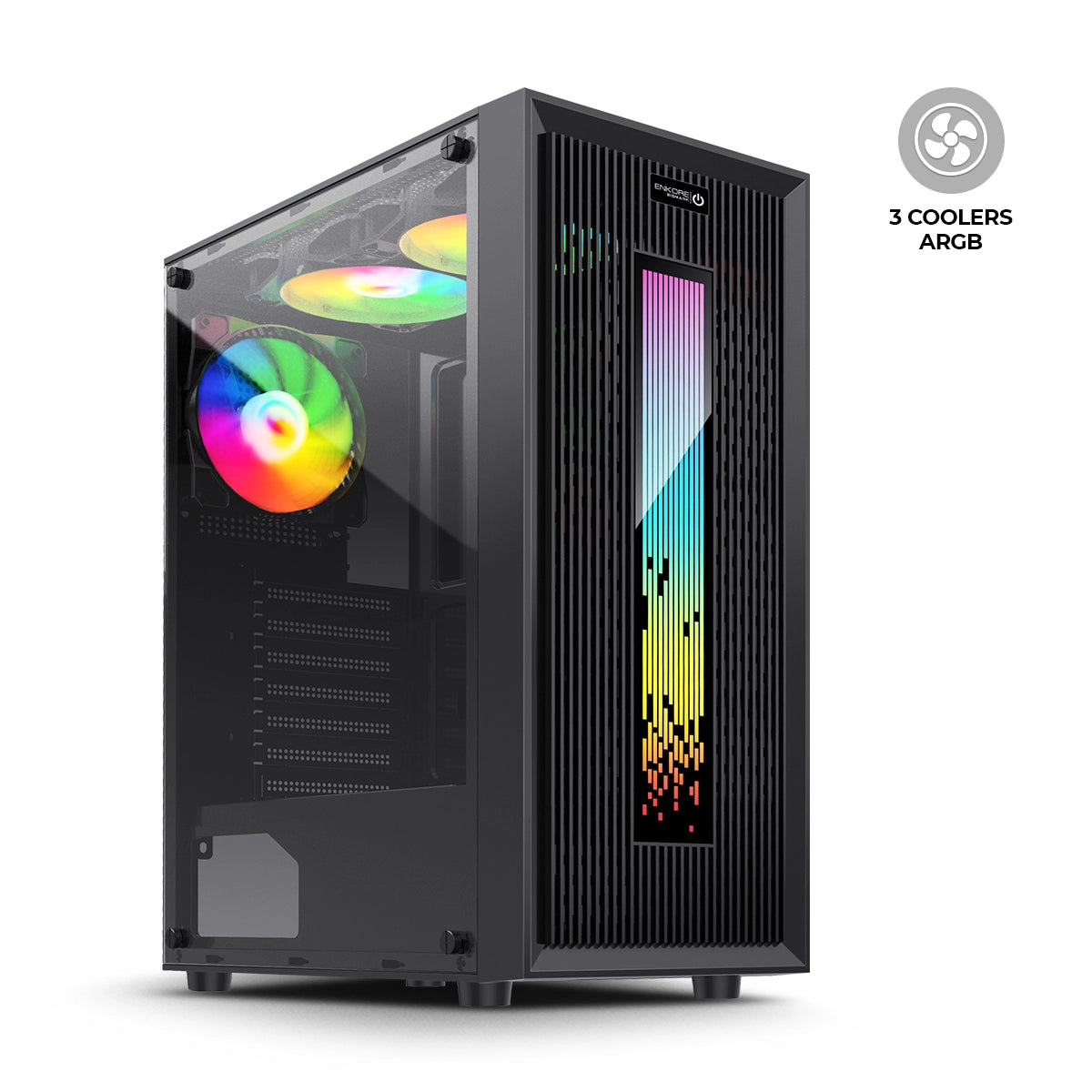 Gabinete Gamer ATX 3 Coolers ARGB Bismark ENC 5008