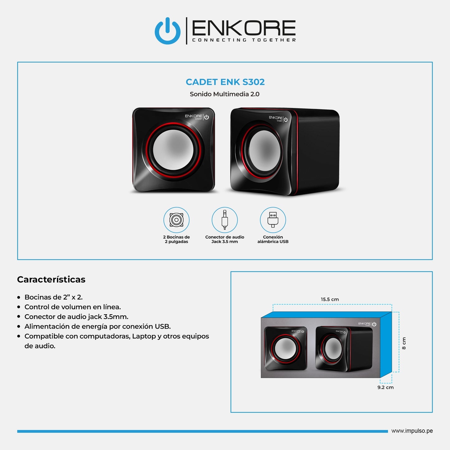 Parlante para PC Cadet ENK S302