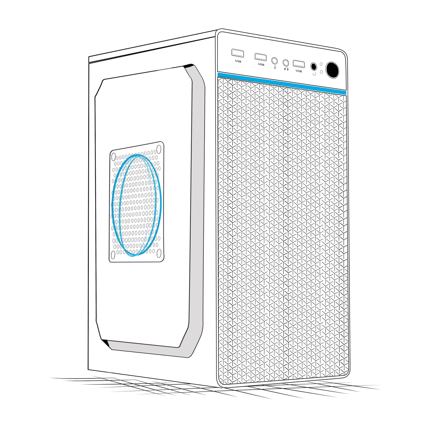 Gabinete Oficina MATX con Fuente de 230W Cadet ENC 1002