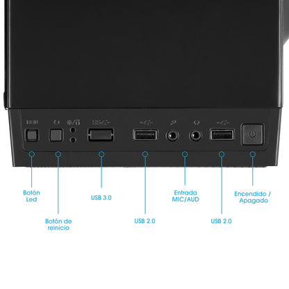 Gabinete Gamer MATX 2 Coolers Rainbow con Fuente de 230W Kingdom ENC 3003