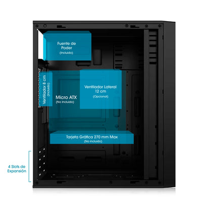 Gabinete Oficina MATX con Fuente de 230W Ultra ENC 1001