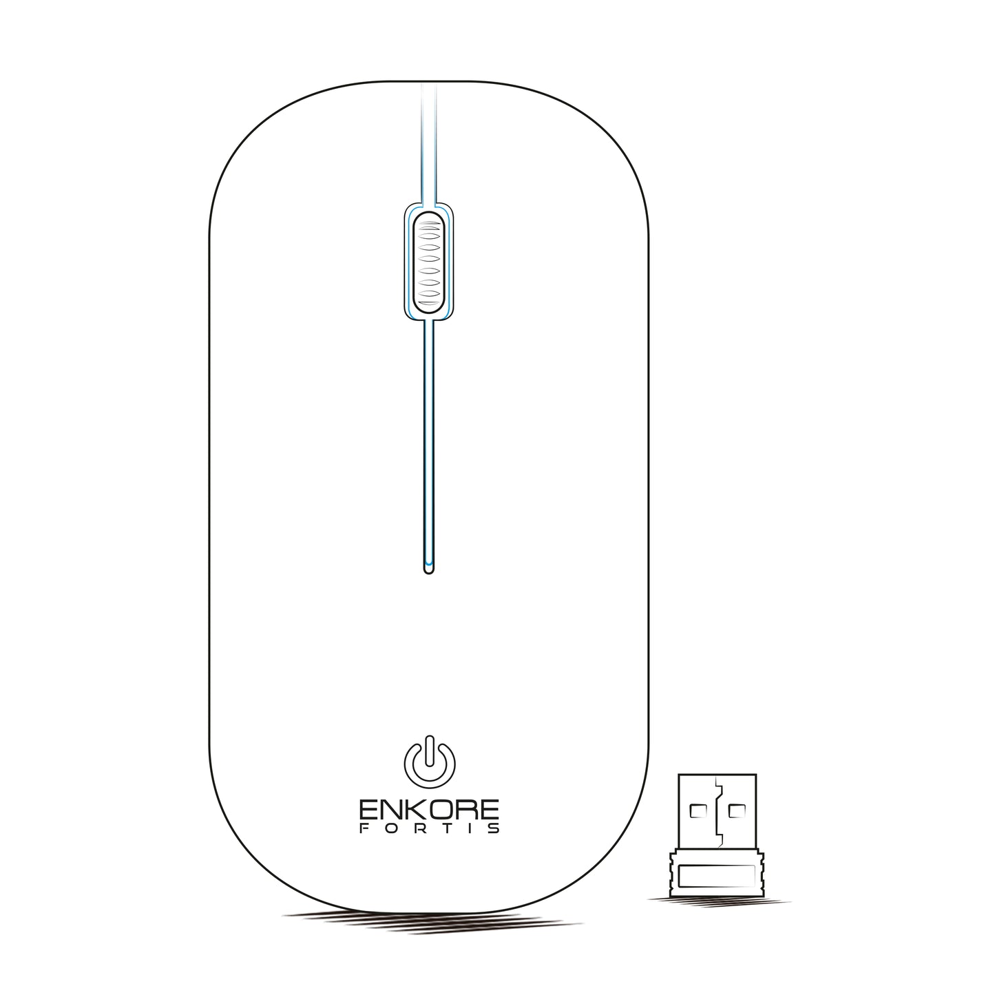 Mouse Inalámbrico 1600DPI Fortis EKM 155