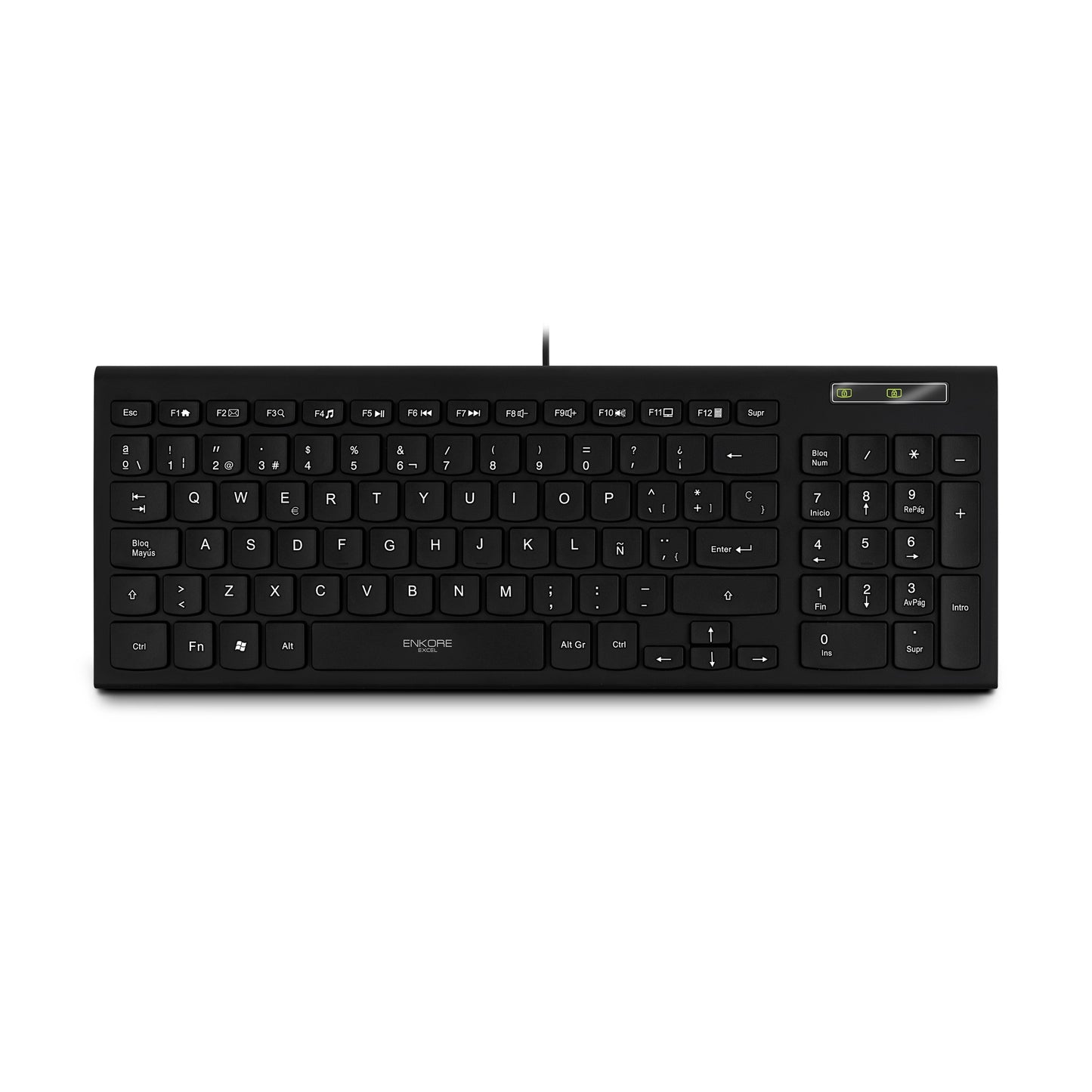 Teclado Oficina Multimedia Alámbrico 96 teclas Excel ENK 501