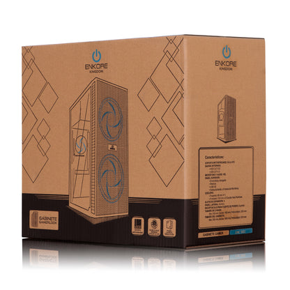 Gabinete Gamer MATX 2 Coolers Rainbow con Fuente de 230W Kingdom ENC 3003