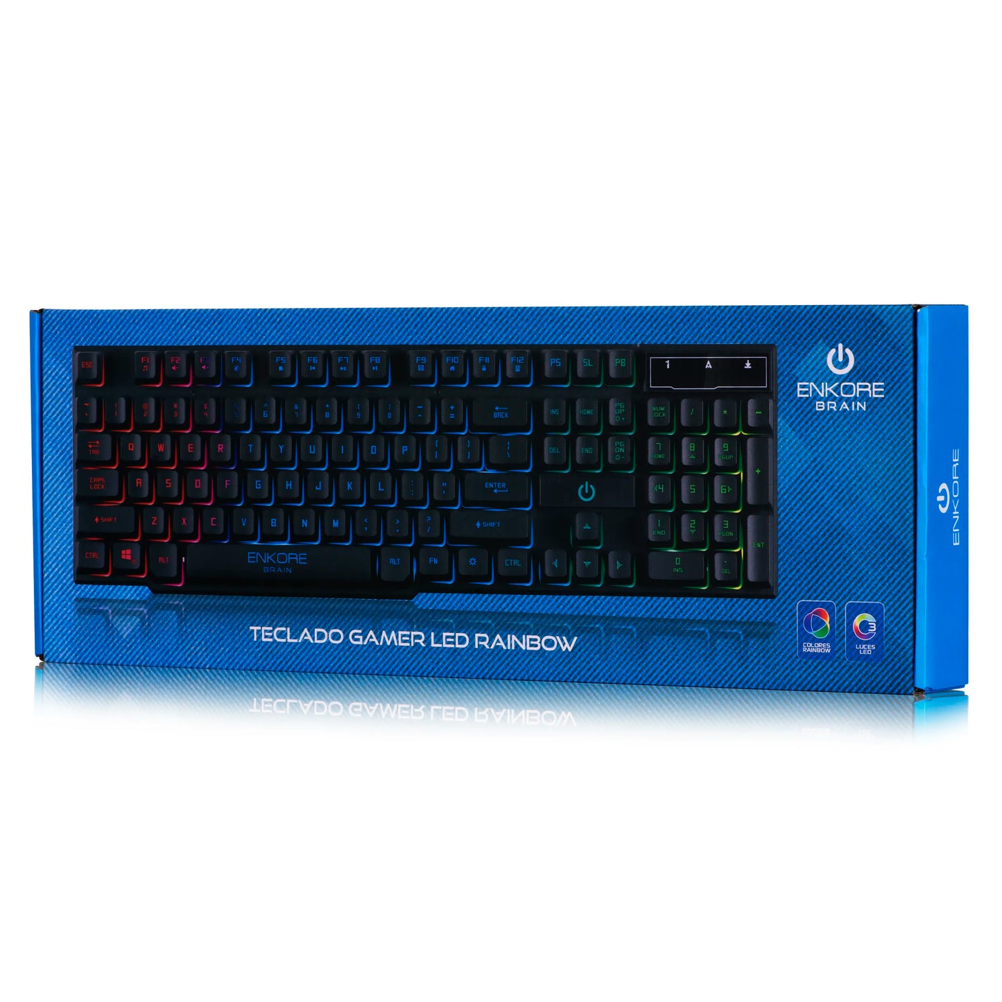 Teclado Gamer Membrana Rainbow LED Brain ENK 603