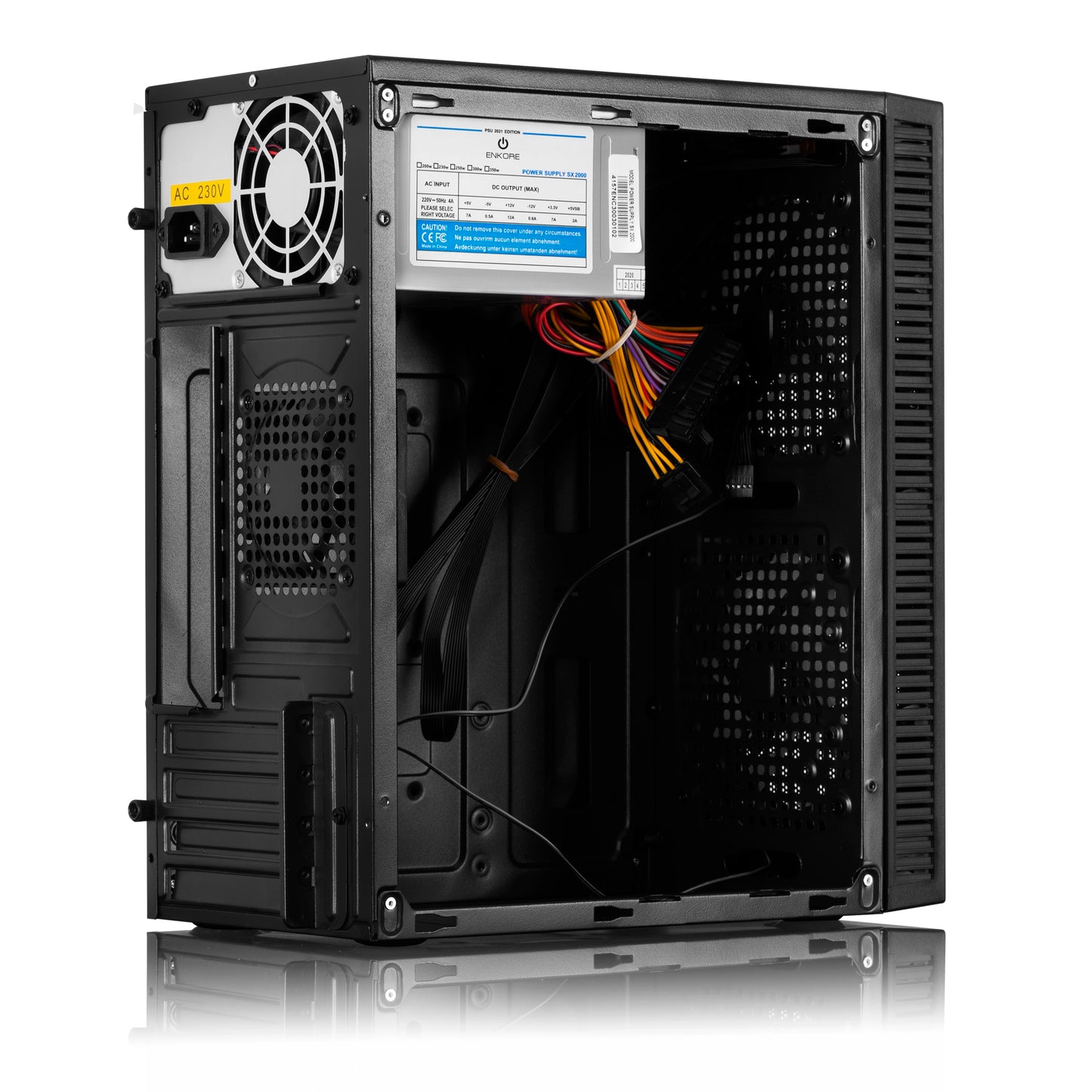 Gabinete Gamer MATX 2 Coolers Rainbow con Fuente de 230W Kingdom ENC 3003