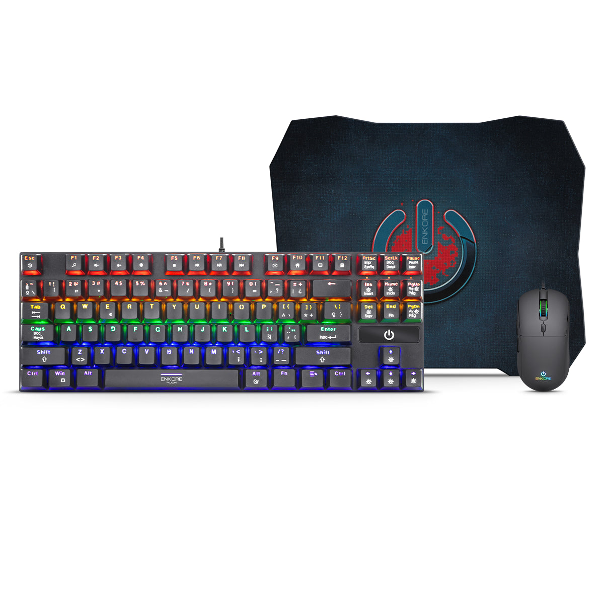 Kit Gamer 3 en 1 Teclado+Mouse+Pad Falcon ENT G2000-3