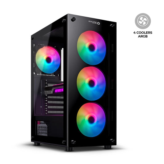 Gabinete Gamer ATX 4 Coolers ARGB Falcon + ENK 5000-RGB