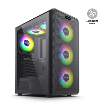 Gabinete Gamer ATX 4 Coolers ARGB Fantech ENK 5013