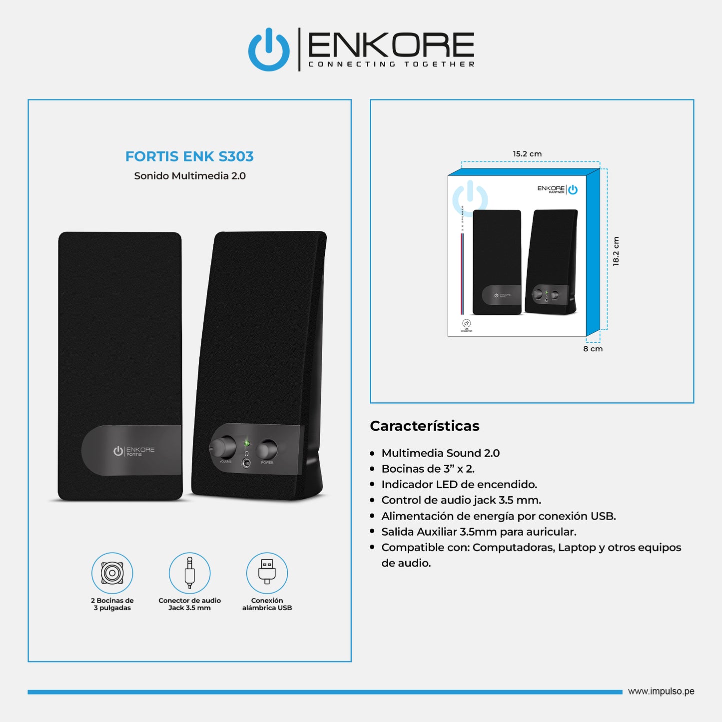 Parlante para PC Fortis ENK S303