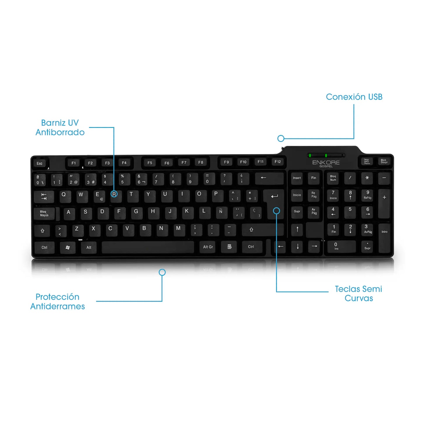 Teclado Oficina Alámbrico Gospel ENK 300