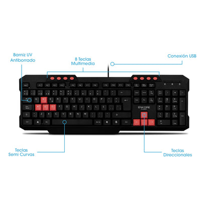 Teclado Oficina Multimedia Cadet ENK 515