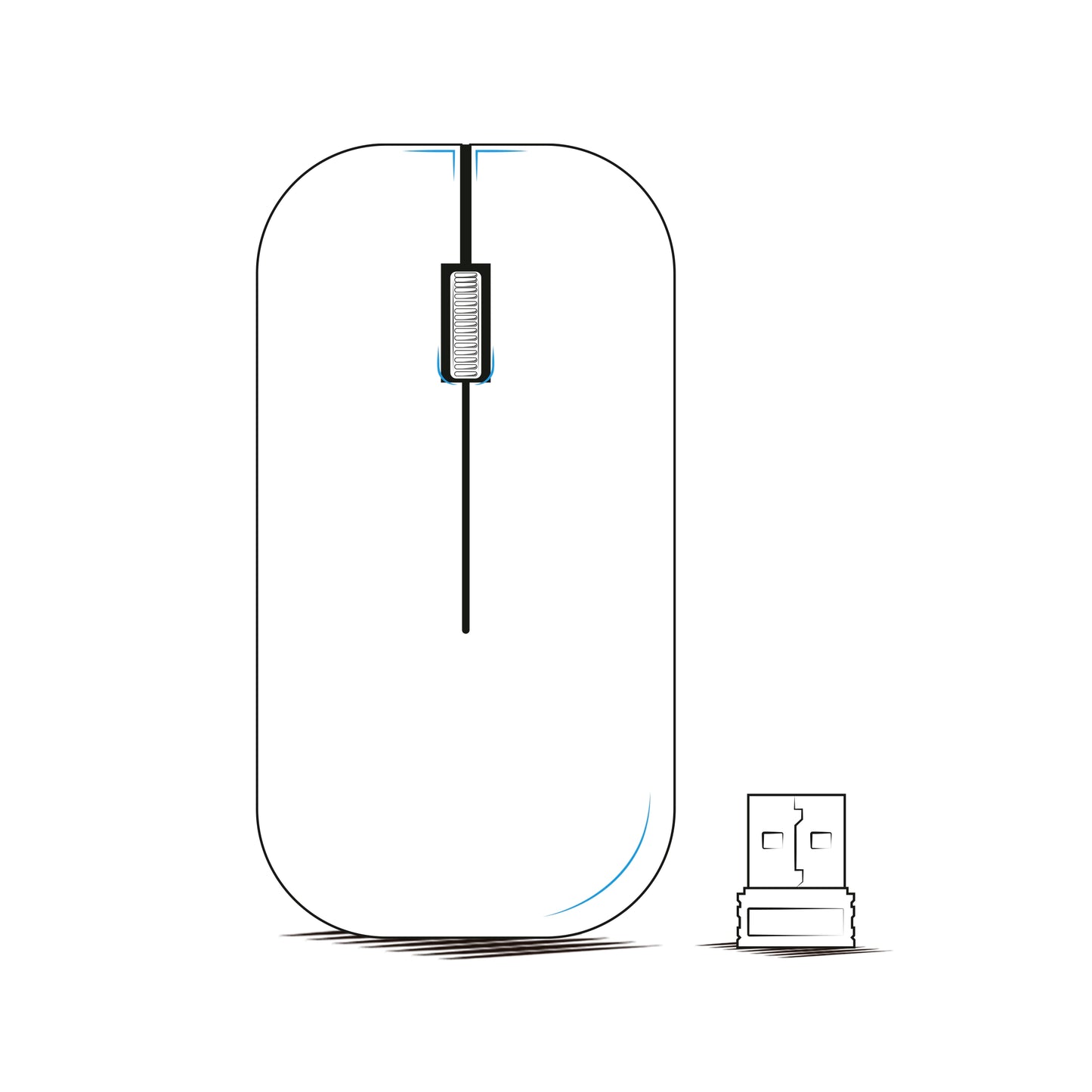 Mouse Dual:Wireless/BT 1200 DPI Virtual EKM 202-2m