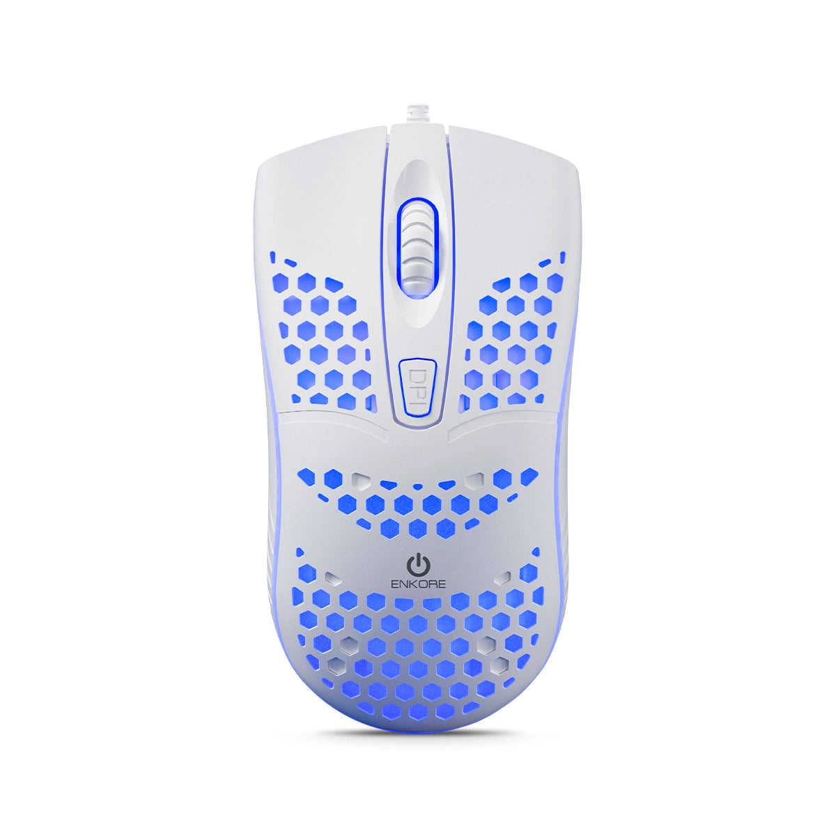 Mouse Gamer LED 4B 1600DPI Blanco Ingravide EKM 118W