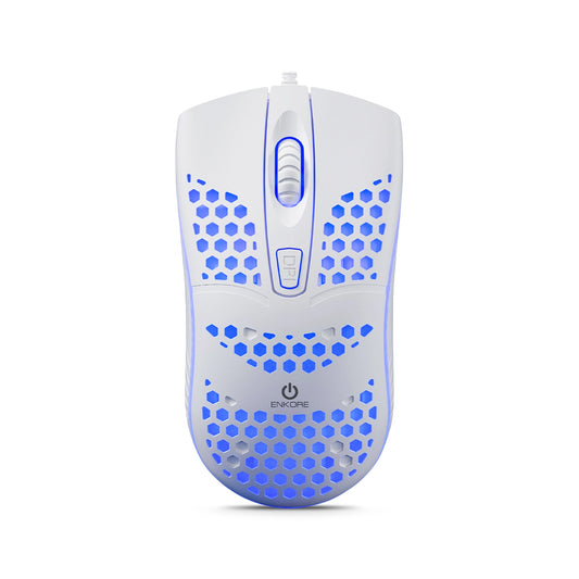 Mouse Gamer LED 4B 1600DPI Blanco Ingravide EKM 118W