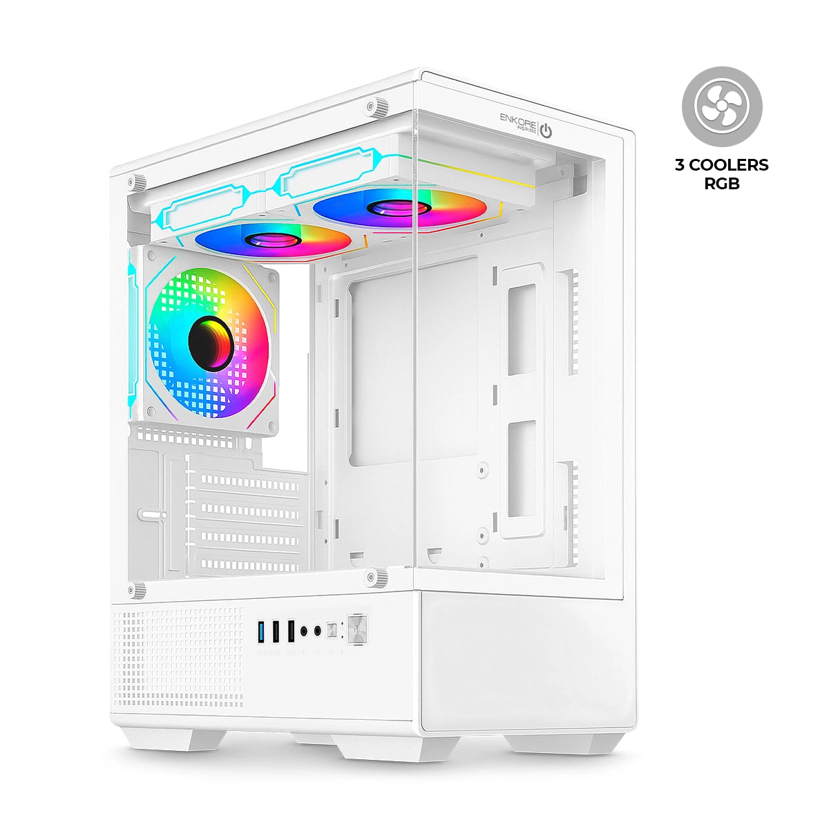 Gabinete Gamer MATX 3 Coolers ARGB Inspire ENK C3002