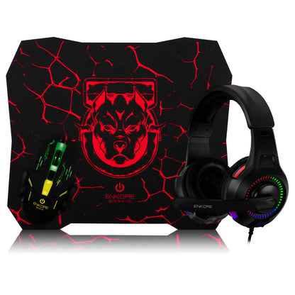 Kit Gamer 3 en 1 Mouse+Auricular+Pad Bravio ENT G1000NB