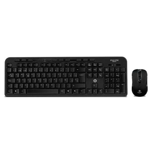 Kit Oficina Inalámbrico Multimedia Teclado + Mouse Ebony ENT 800