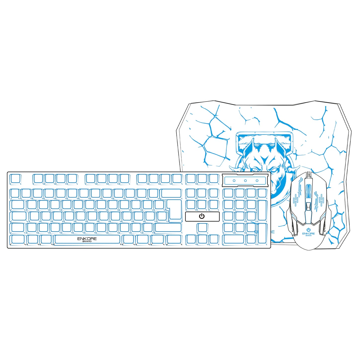 Kit Gamer 3 en 1 Teclado+Mouse+Pad Bravio ENT G1000-3