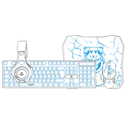 Kit Gamer 4 en 1 Teclado+Auricular+Mouse+Pad Bravio ENT G1000-4