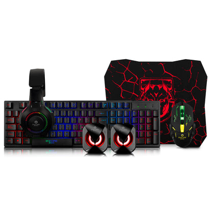 Kit Gamer 5 en 1 Teclado+Parlante+Auricular+Mouse+Pad Bravio ENT G1000-5
