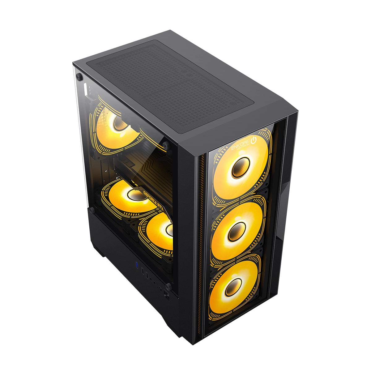 Gabinete Gamer MATX 4 Coolers Rainbow Levitrom ENC 3008