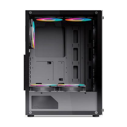Gabinete Gamer ATX con Fuente 500W 4 Coolers ARGB Ninja ENK 5003