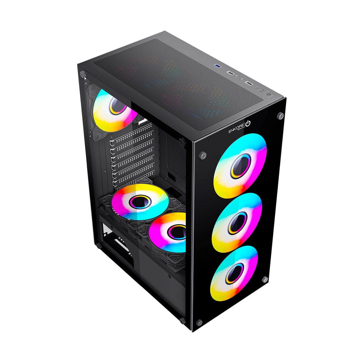 Gabinete Gamer ATX con Fuente 500W 4 Coolers ARGB Ninja ENK 5003