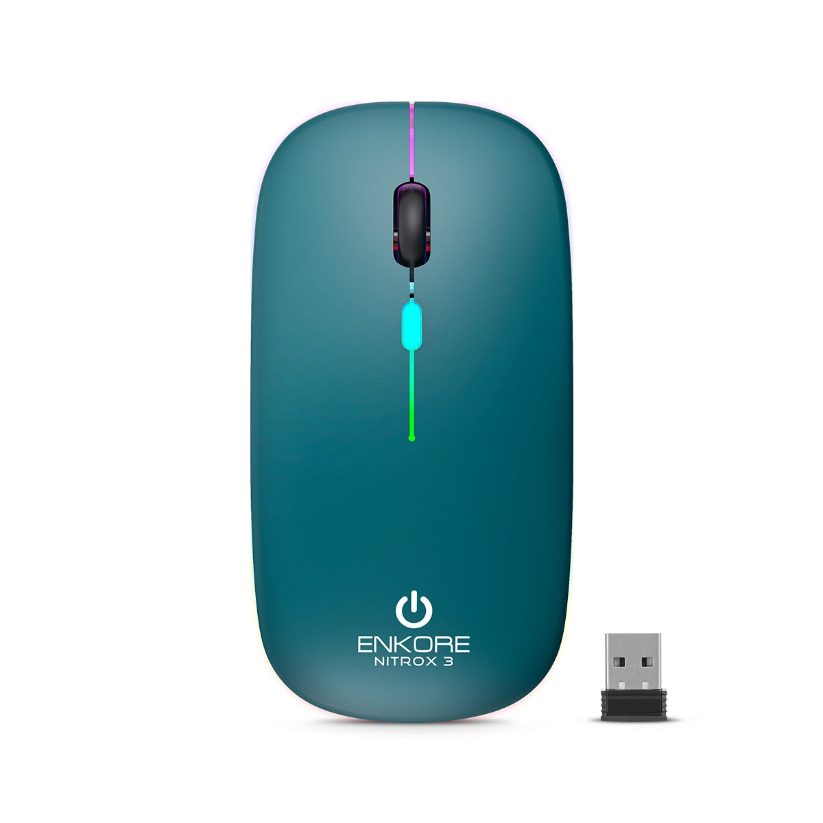 Mouse Oficina 3 Modos: BT/Inalámbrico/Recargable 1200DPI Nitrox 3 ENK M205-3m