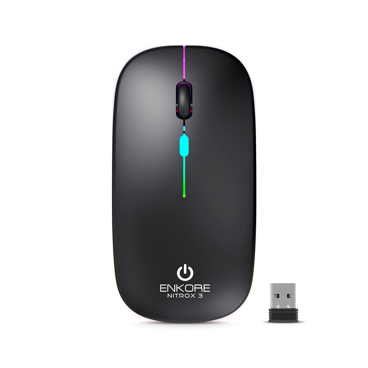 Mouse Oficina 3 Modos: BT/Inalámbrico/Recargable 1200DPI Nitrox 3 ENK M205-3m