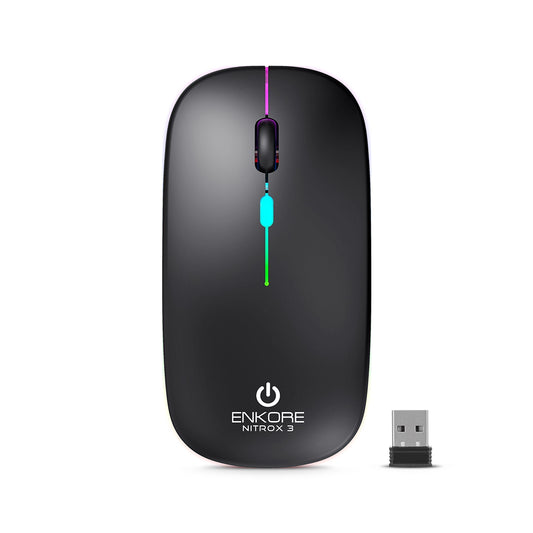 Mouse Oficina 3 Modos: BT/Inalámbrico/Recargable 1200DPI Nitrox 3 ENK M205-3m