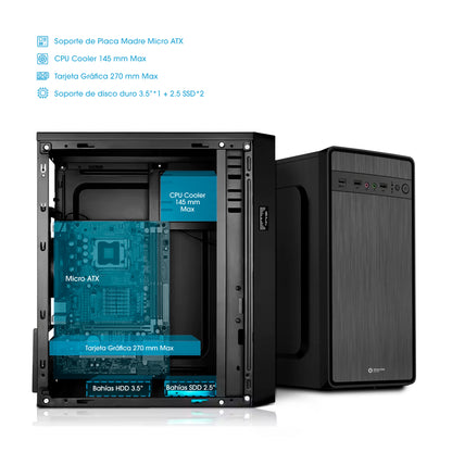 Gabinete Oficina MATX con Fuente de 230W Nitro ENC 1000