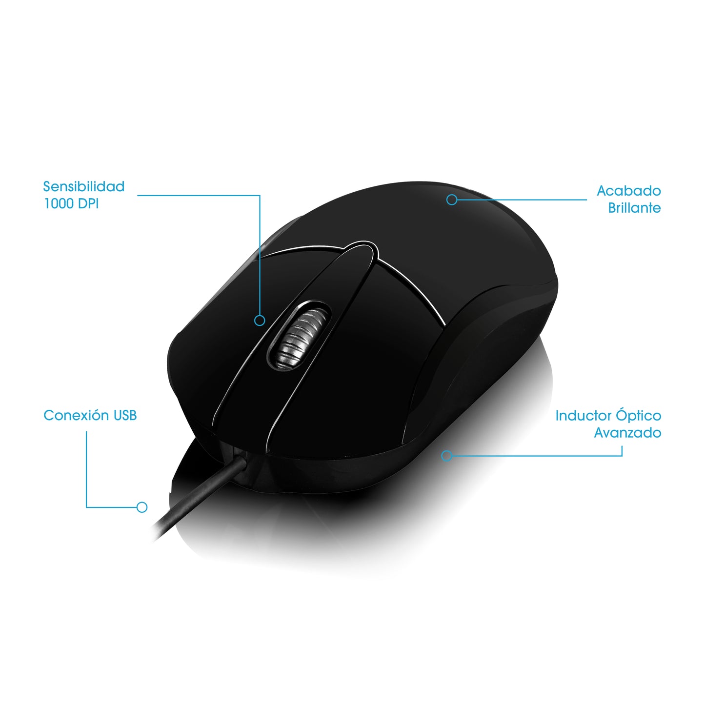 Mouse Oficina Alámbrico 1000DPI Fussion EKM 113