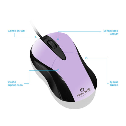 Mouse Oficina Alámbrico 1000DPI Collins EKM 104