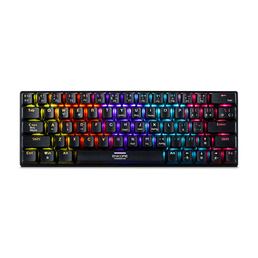 Teclado Gamer Mecánico TKL 64 Teclas Rainbow LED Kingdom ENK 1008