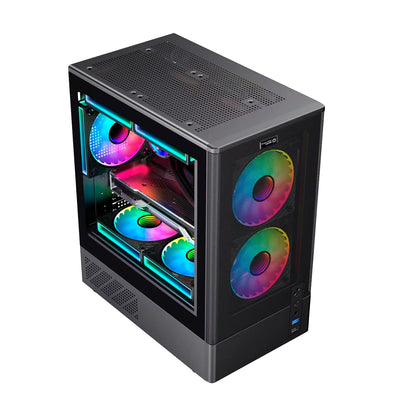 Gabinete Gamer MATX 3 Coolers Rainbow Thunder ENC 3013