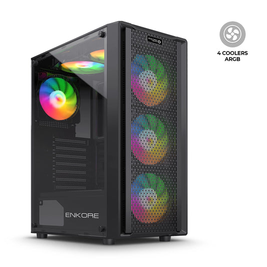 Gabinete Gamer ATX 4 Coolers ARGB Vibrant ENK 5005