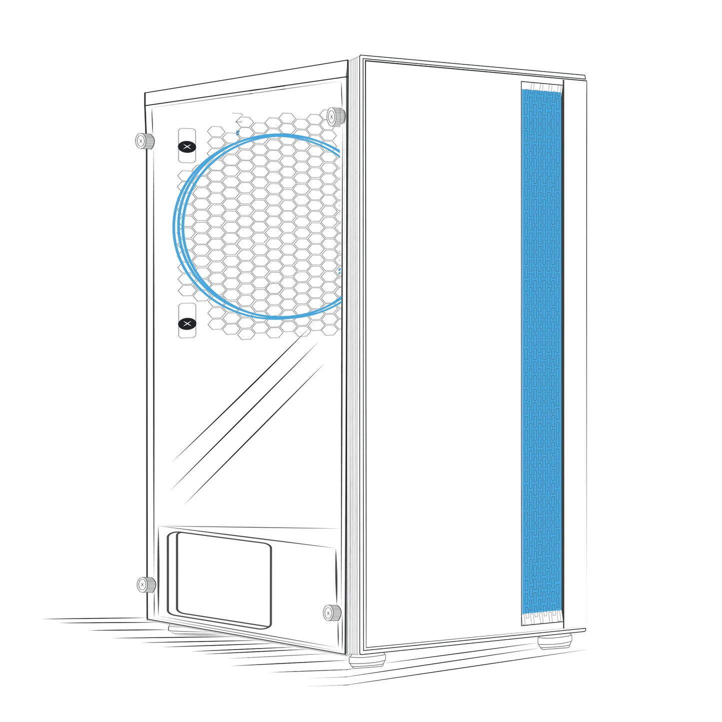 Gabinete Gamer ATX RGB 3 Coolers Rainbow Active ENC 3000